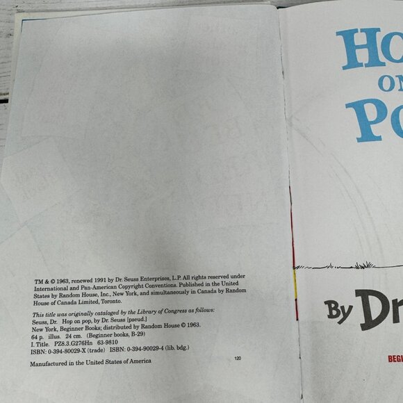 Dr. Seuss Childrens Book Bundle One Fish Two Fish, Hop On Pop, Green Eggs & Ham - Picture 11 of 11